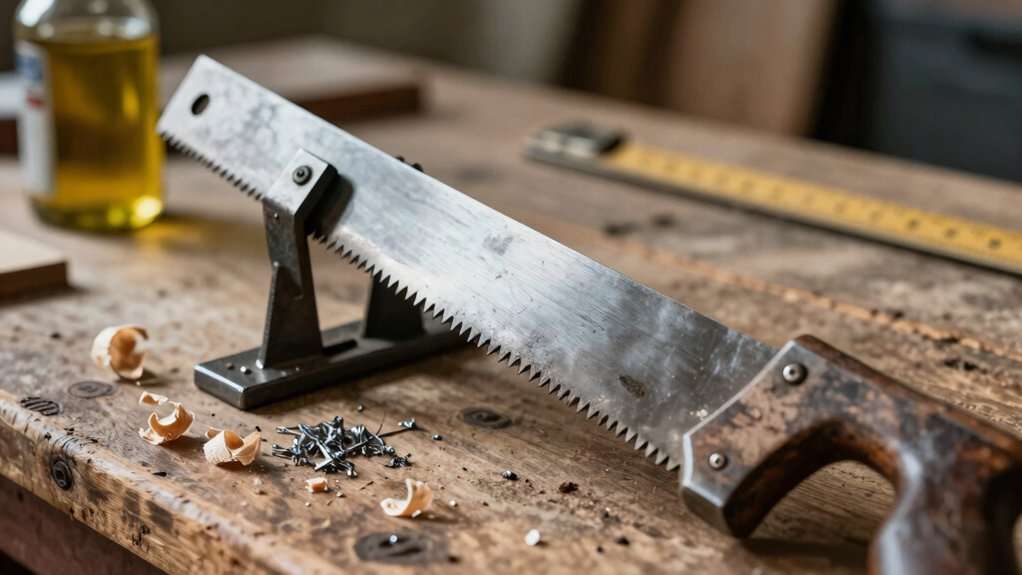 ašmenys prispausti tarp lentų